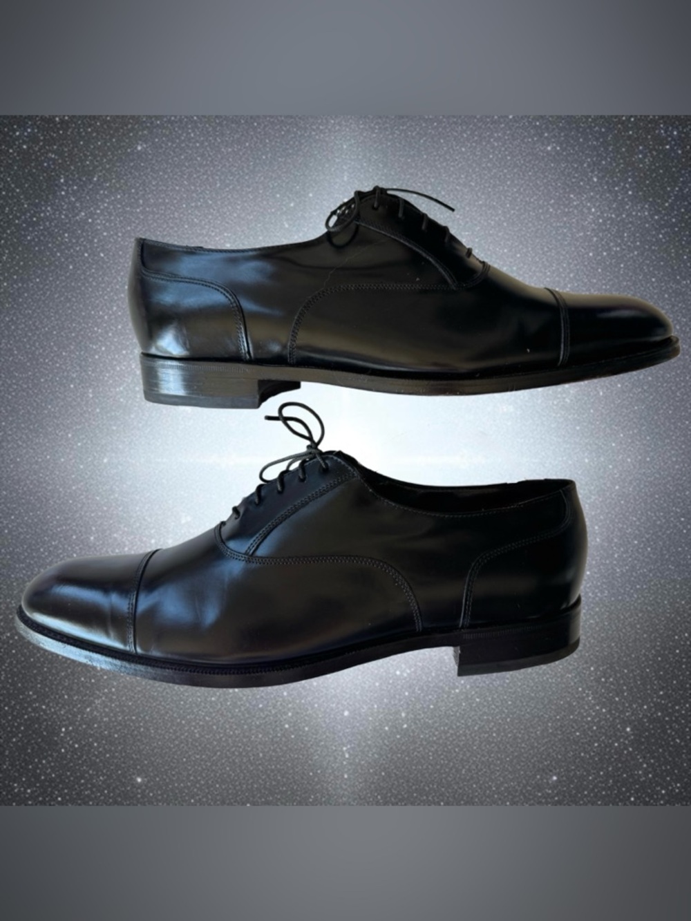 Florsheim Classic Black Leather Cap Toe Oxford Lace Up Dress Shoe 10D #20363 - Picture 9 of 14